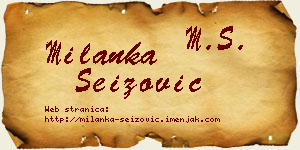 Milanka Seizović vizit kartica